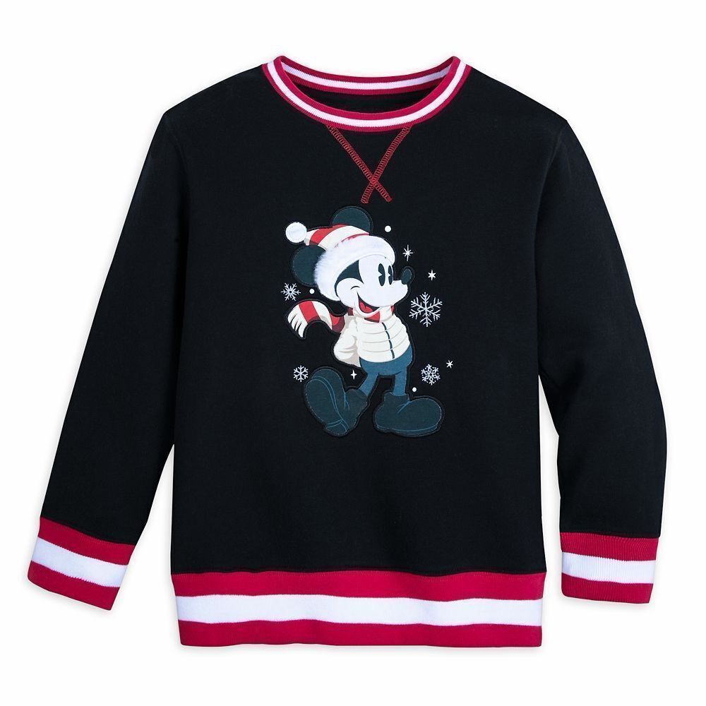 Mickey Mouse Holiday Sweatshirt Kids Disney Parks NWT Size 4 Christmas Girl/Boy